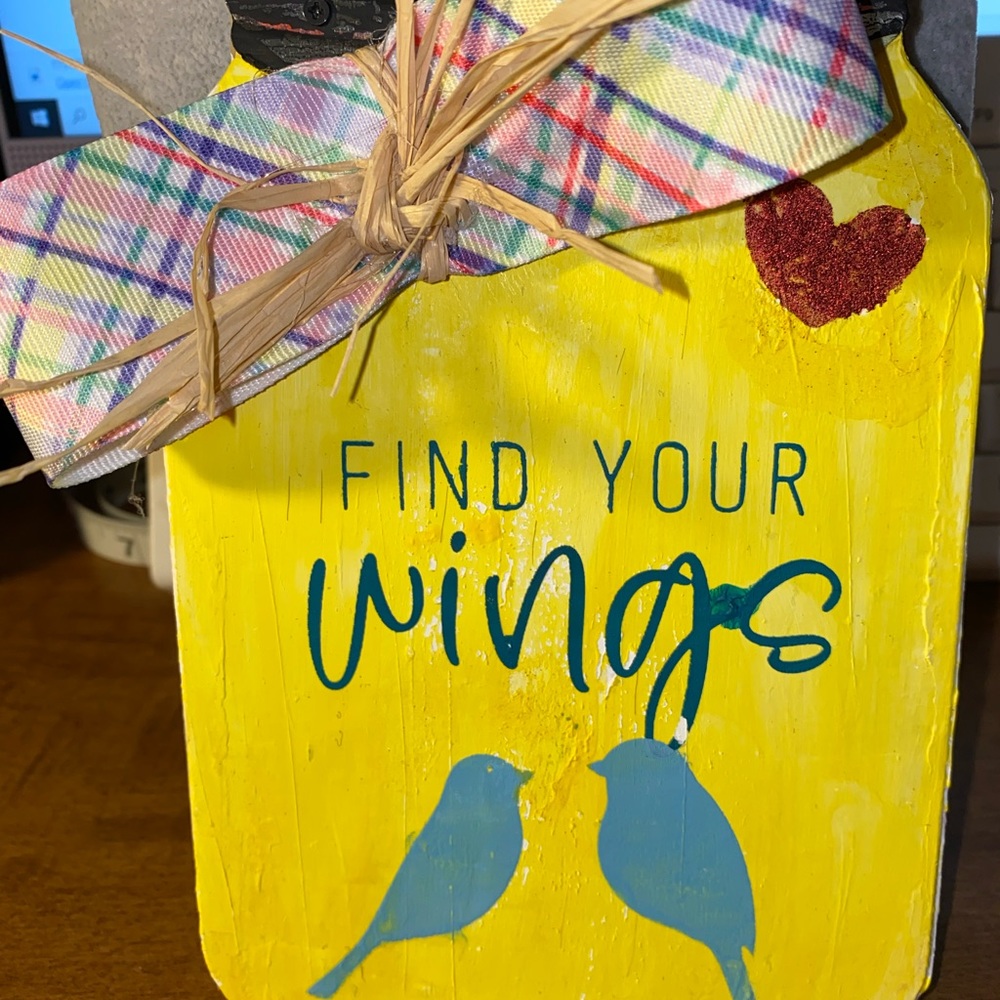 Hand-Crafted Wooden Mason Jar Sign